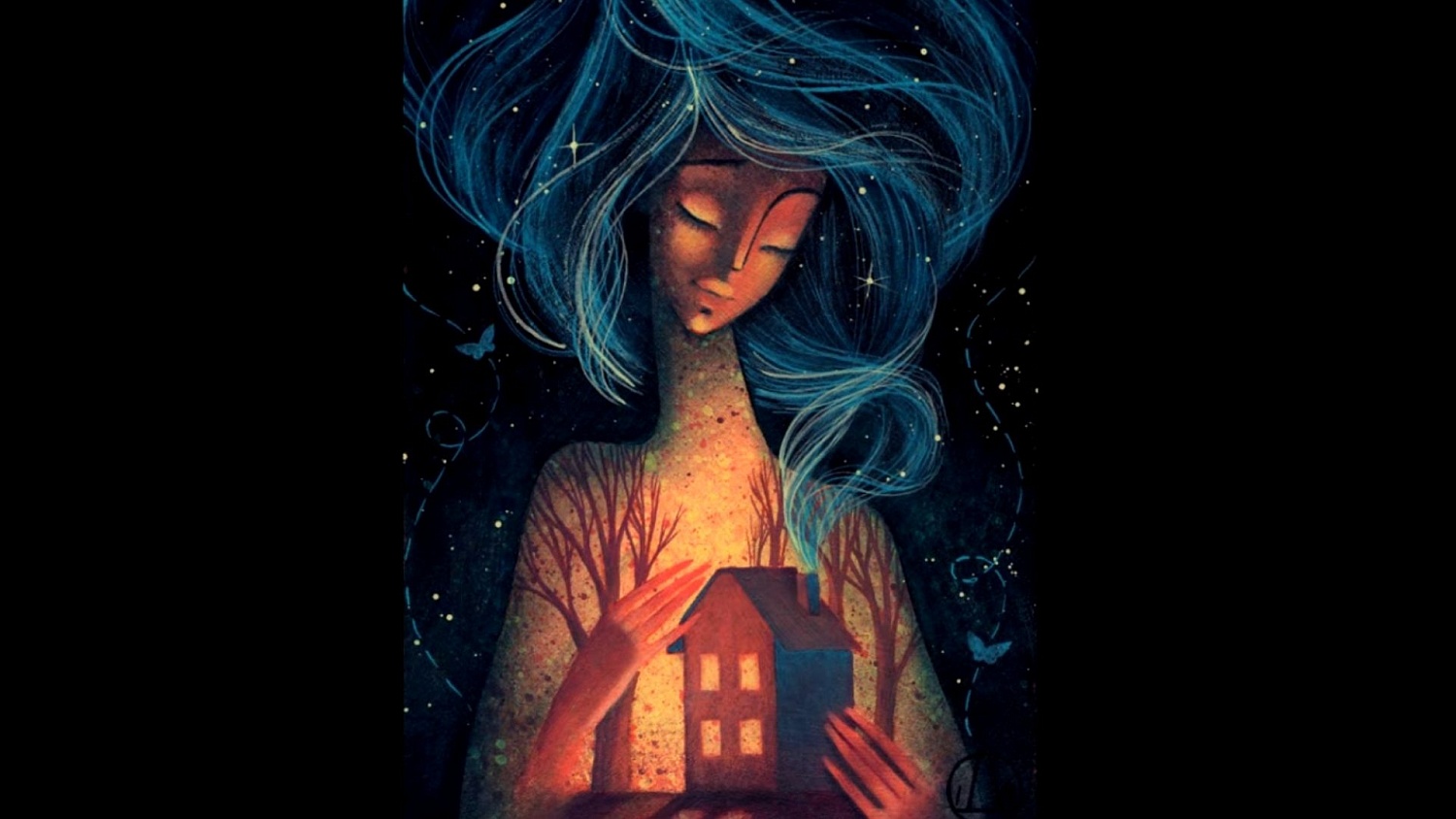 Картина «Доброй ночи»: секреты многослойного нанесения краски Олеси Дубовик