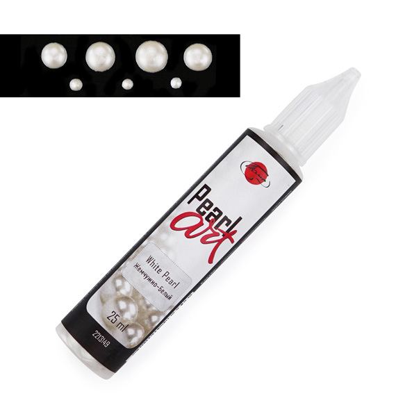Жемчужно-белый, краска для создания жемчужин "Pearl Art",  туба 25 мл - «Таир»
