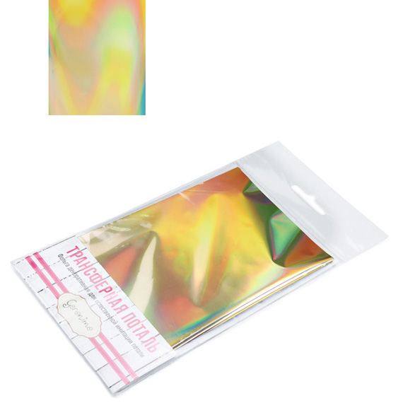 Поталь трансферная "Geronimo", 15х100 см, Голографическое золото - «Таир»