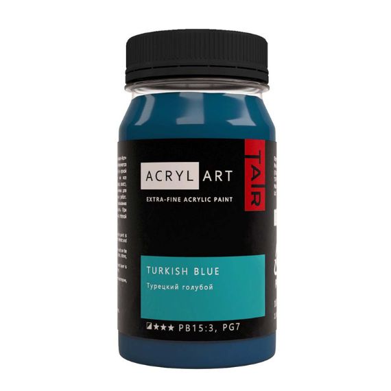 Художественные акриловые краски Турецкий голубой, краска "Акрил-Арт", банка 100 мл на оптовом сайте бренда ТАИР