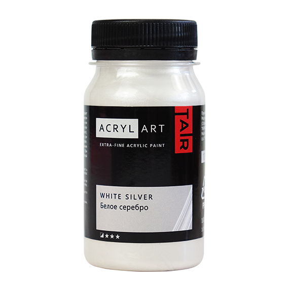 Художественные акриловые краски Белое Серебро, краска "Акрил-Арт", банка 100 мл на оптовом сайте бренда ТАИР