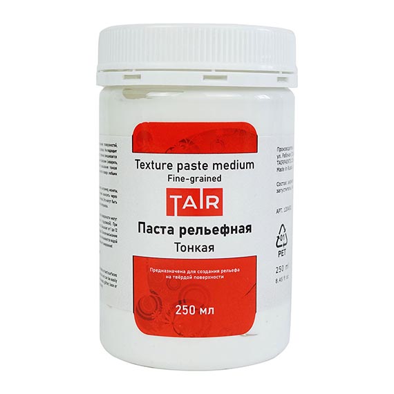 Паста акриловая рельефная, "TAIR", 250 мл, Тонкая - «Таир»