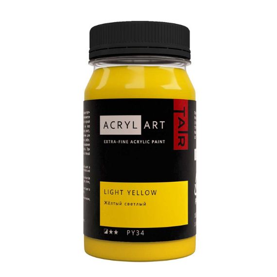 Художественные акриловые краски Жёлтый светлый, краска "Акрил-Арт", банка 100 мл на оптовом сайте бренда ТАИР