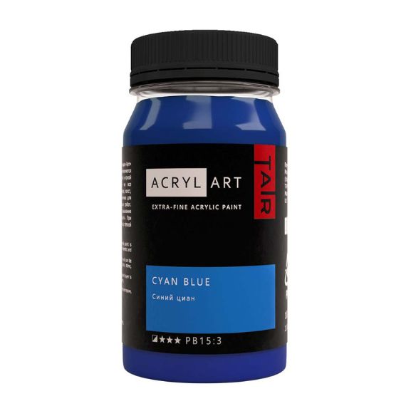 Художественные акриловые краски Синий циан, краска "Акрил-Арт", банка 100 мл на оптовом сайте бренда ТАИР