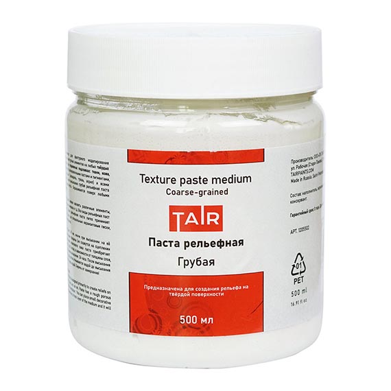 Паста акриловая рельефная, "TAIR", 500 мл, Грубая - «Таир»