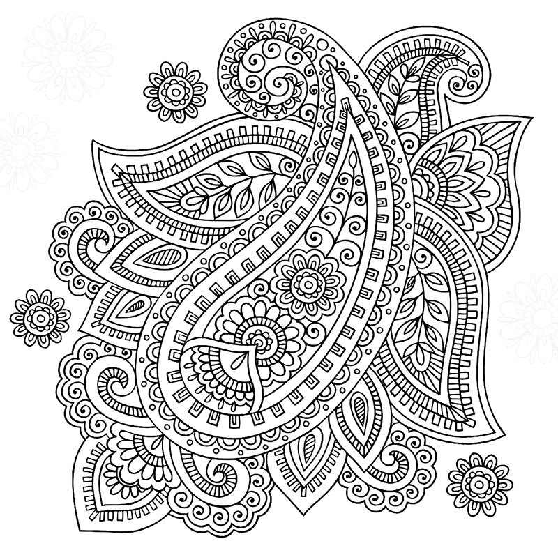 disegno di vettore di doodle di paisley del fiore del tatuaggio del henn 23810317
