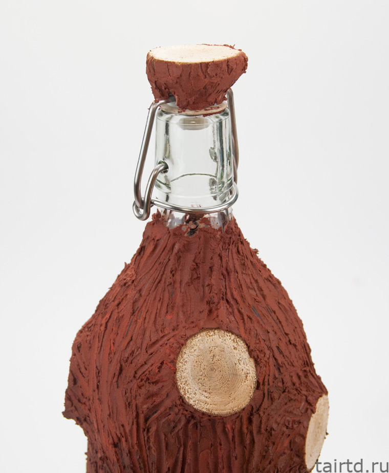 Декор бутылки рельефной пастой