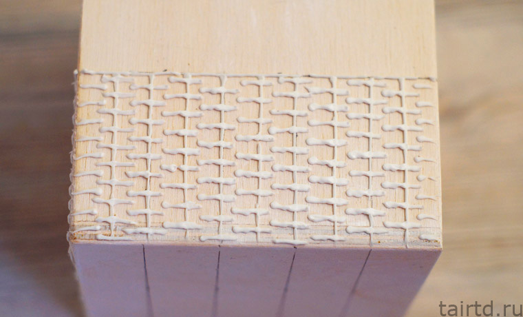 Короб с росписью и имитацией плетёной корзинки