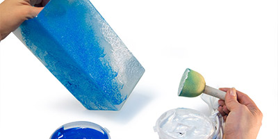 Гель-паста, декорирование вазы, декорирование светильника