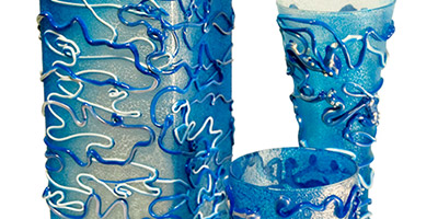 Гель-паста, декорирование вазы, декорирование светильника