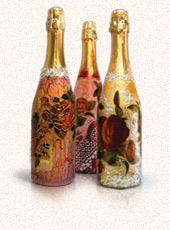 Оформление бутылки шампанского