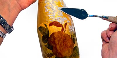 Оформление бутылки шампанского