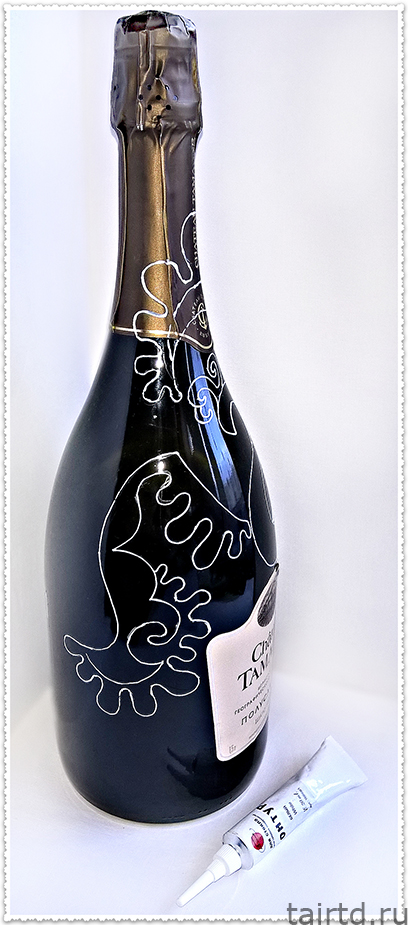Роспись бутылки шампанского