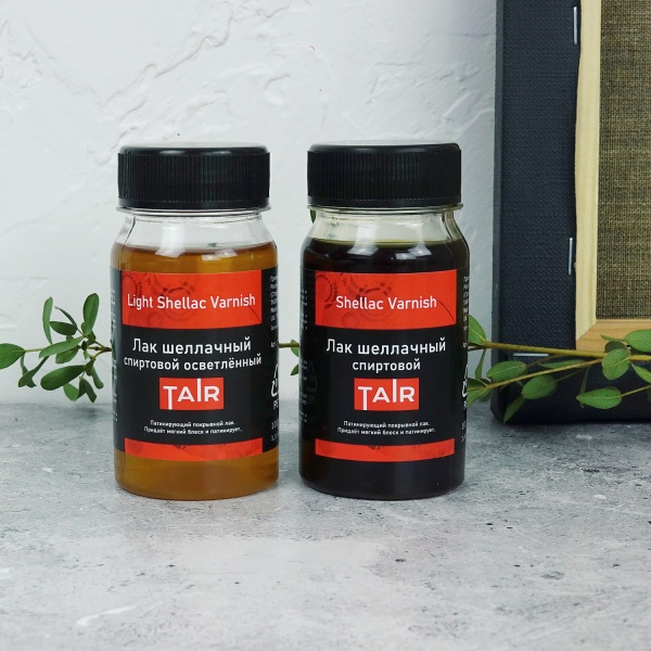 Лак шеллачный осветленный спиртовой, банка 100 мл - «Таир»