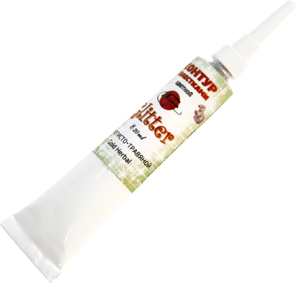 Золотисто-травяной с блёстками, контур по стеклу, туба 20 мл - «Таир»