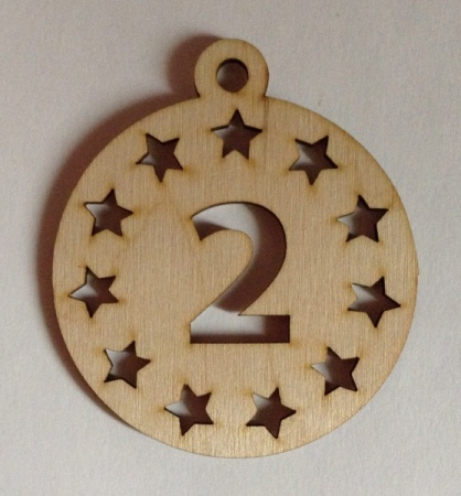 Медаль "2" со звездами, 8,5х9,7 см - «Таир»