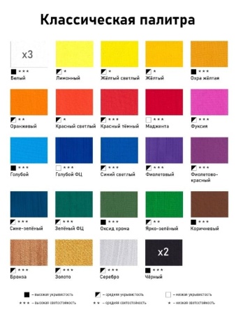 Набор акриловых красок Акрил-Хобби, "TAIR", 20 мл, 27 цветов - «Таир»