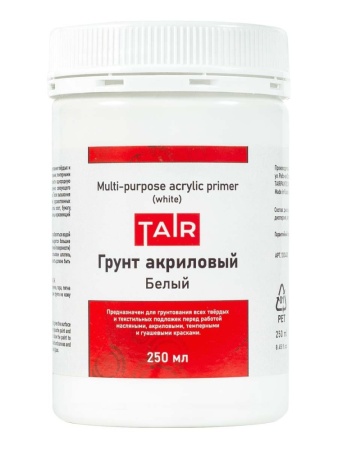 Грунт акриловый универсальный белый, банка 250 мл - «Таир»