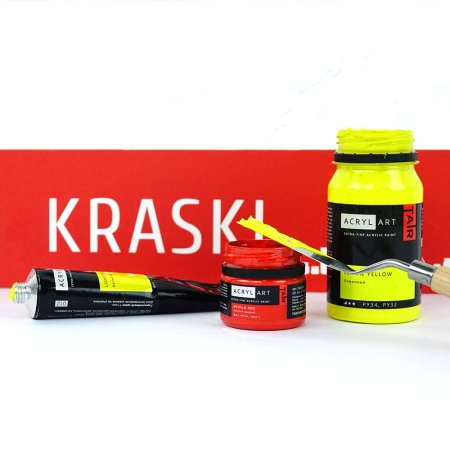 Художественные акриловые краски Охра жёлтая, краска "Акрил-Арт", банка 100 мл на оптовом сайте бренда ТАИР