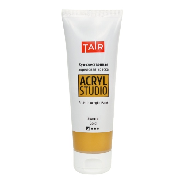 Золото, краска "Акрил-Студио", туба 75 мл — «Таир»