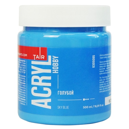 Голубой, краска "Акрил-Хобби", банка 500 мл - «Таир»