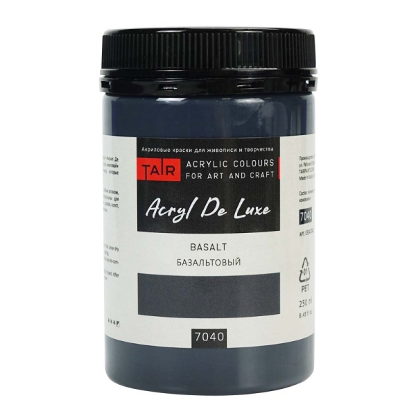 Базальтовый, краска "Акрил Де Люкс", банка 250 мл - «Таир»