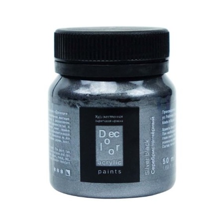 Серебристо-чёрный, краска "Деколор", банка 50 мл - «Таир»