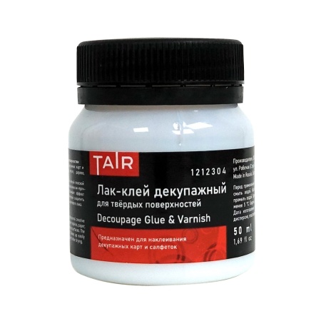 Лак (клей) декупажный для твердых поверхностей, банка 50 мл - «Таир»