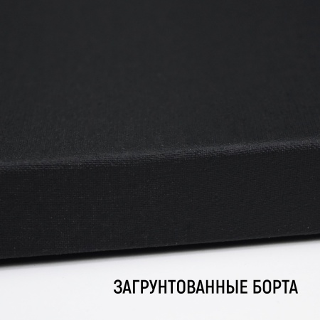 Холст на подрамнике, "TAIR", хлопок, чёрный акриловый грунт, 270 г/м, 40 х 40 см - «Таир»