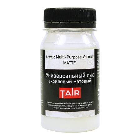 Лак универсальный акриловый матовый, банка 100 мл - «Таир»