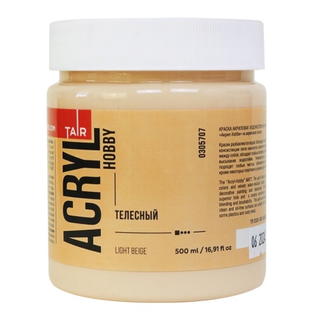 Телесный, краска "Акрил-Хобби", банка 500 мл - «Таир»