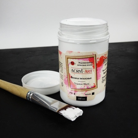 Художественные акриловые краски Белила титановые, краска "Акрил-Арт", банка 250 мл на оптовом сайте бренда ТАИР