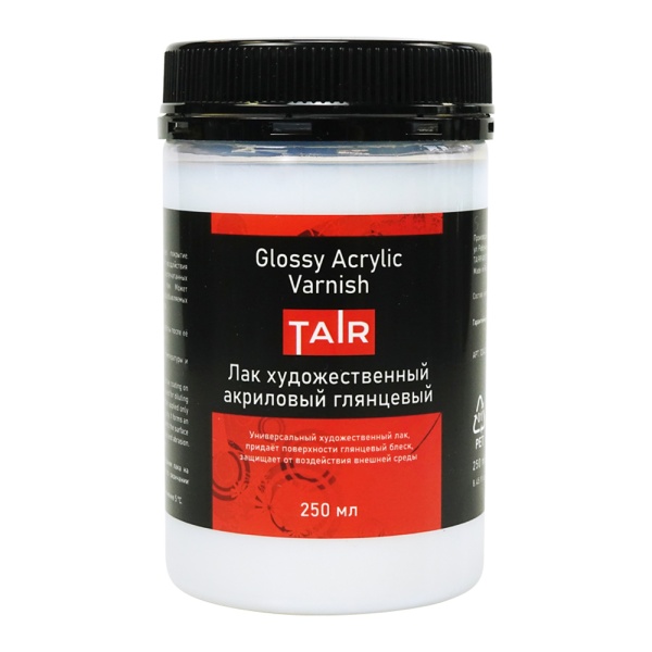 Лак художественный акриловый глянцевый, банка 250 мл - «Таир»