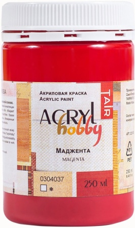 Маджента, краска "Акрил-Хобби", банка 250 мл - «Таир»