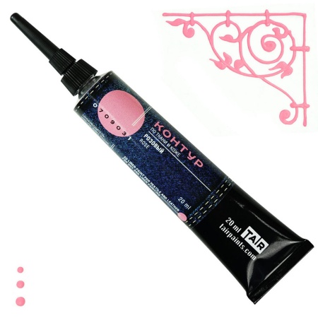 Розовый, контур по ткани и коже, туба 20 мл - «Таир»