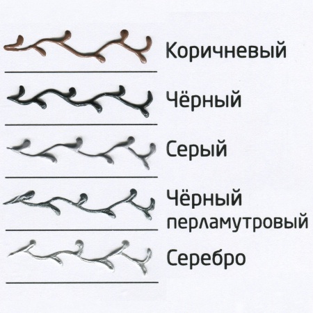 Чёрный перламутровый, контур по стеклу, туба 20 мл - «Таир»
