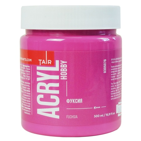 Фуксия, краска "Акрил-Хобби", банка 500 мл - «Таир»