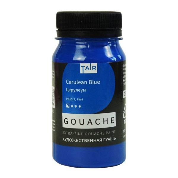 Церулеум, гуашь художественная, банка 100 мл - «Таир»