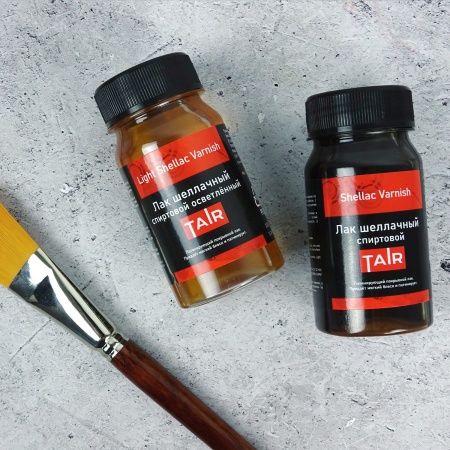 Лак шеллачный отделочный спиртовой, банка 100 мл - «Таир»