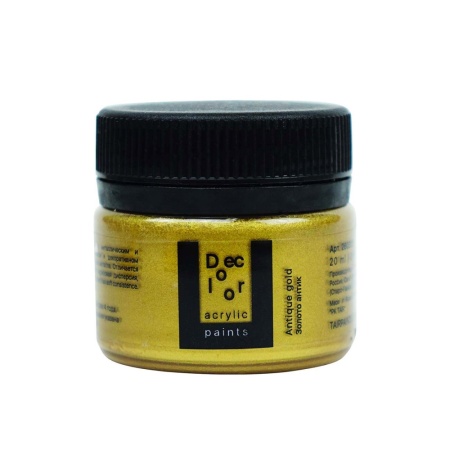 Золото антик, краска "Деколор", банка 20 мл - «Таир»