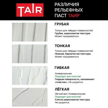 Паста акриловая рельефная Лёгкая, банка 250 мл - «Таир»