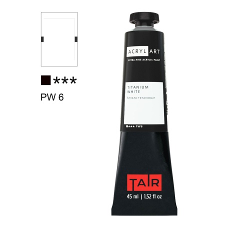 Художественные акриловые краски Белила титановые, краска "Акрил-Арт", туба 45 мл на оптовом сайте бренда ТАИР
