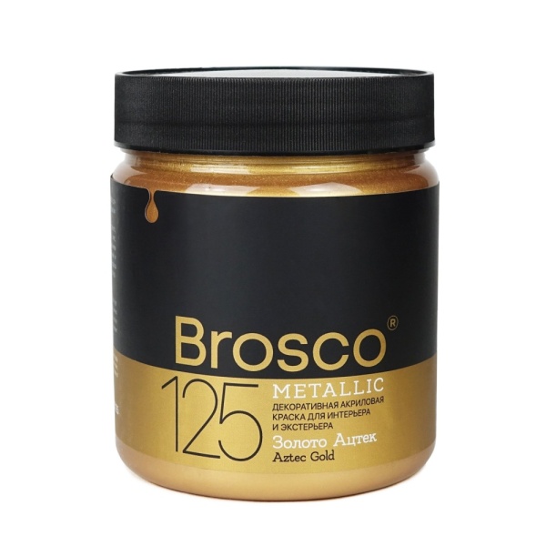 Золото Ацтек, декоративная краска Brosco, 500 мл - «Таир»