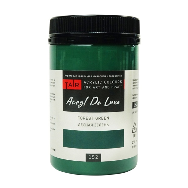 Лесная зелень, краска "Акрил Де Люкс", банка 250 мл - «Таир»
