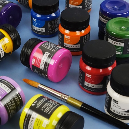 Белила цинковые, гуашь художественная, банка 100 мл - «Таир»