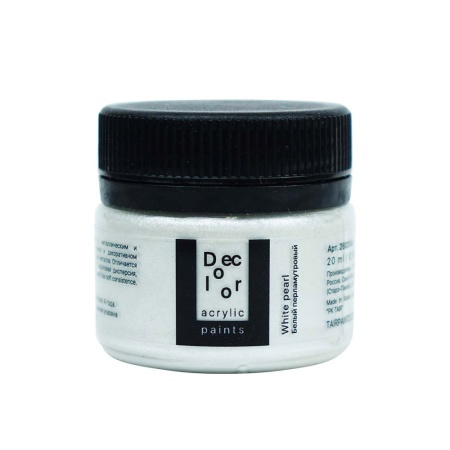 Белый перламутровый, краска "Деколор", банка 20 мл - «Таир»