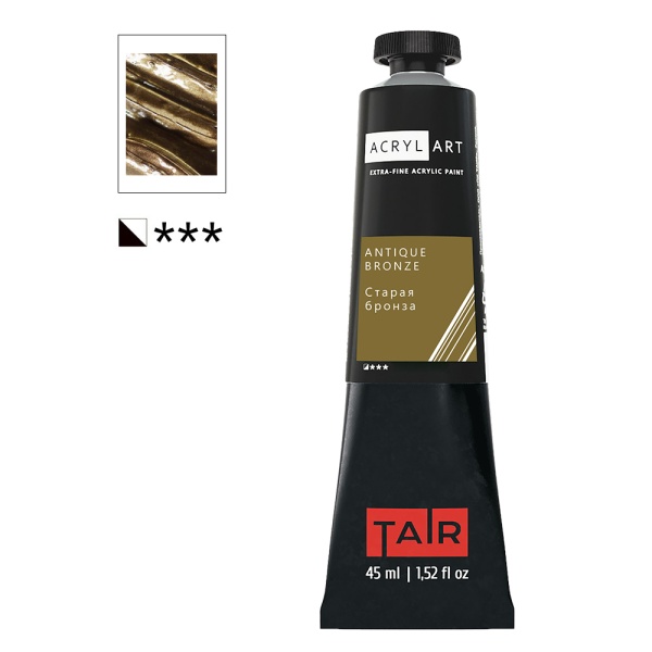 Художественные акриловые краски Старая бронза, краска "Акрил-Арт", туба 45 мл на оптовом сайте бренда ТАИР