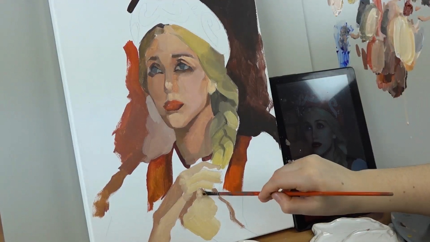 Портрет акриловыми красками от Маргариты Адясовой. Спидпейнт