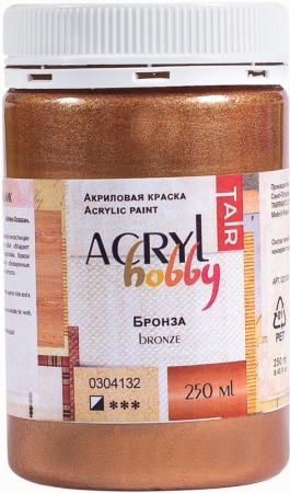 Бронза, краска "Акрил-Хобби", 250 мл - «Таир»