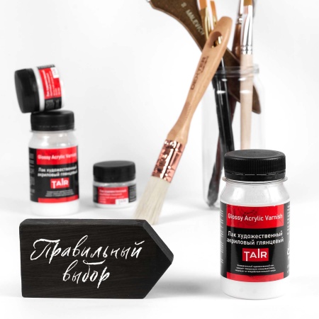 Лак художественный акриловый глянцевый, банка 250 мл - «Таир»